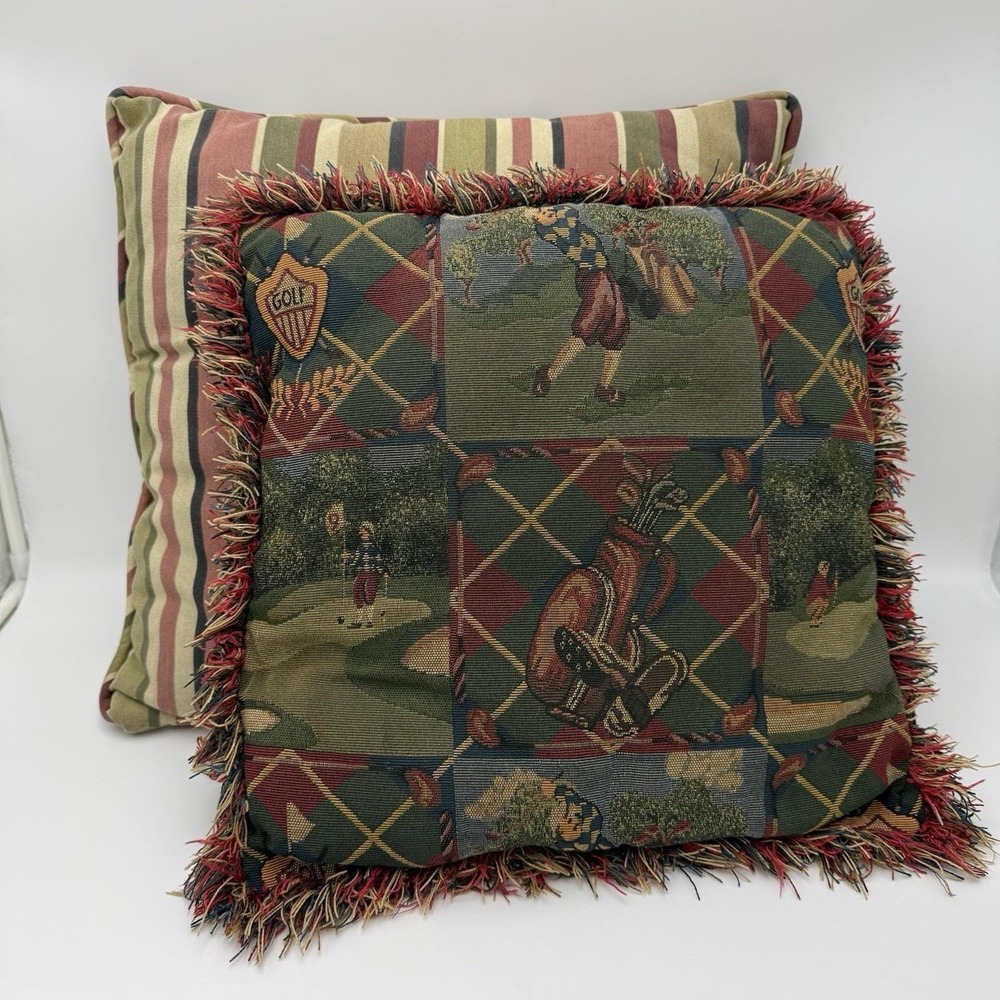 2‎ Borgata Jacquard? Tapestry Golf Pillow Elegant Retro Accent Chic Home Decor